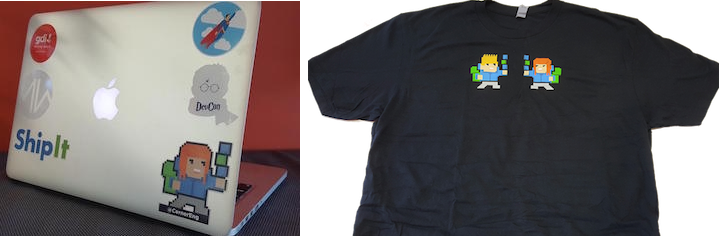 Laptop and t-shirt